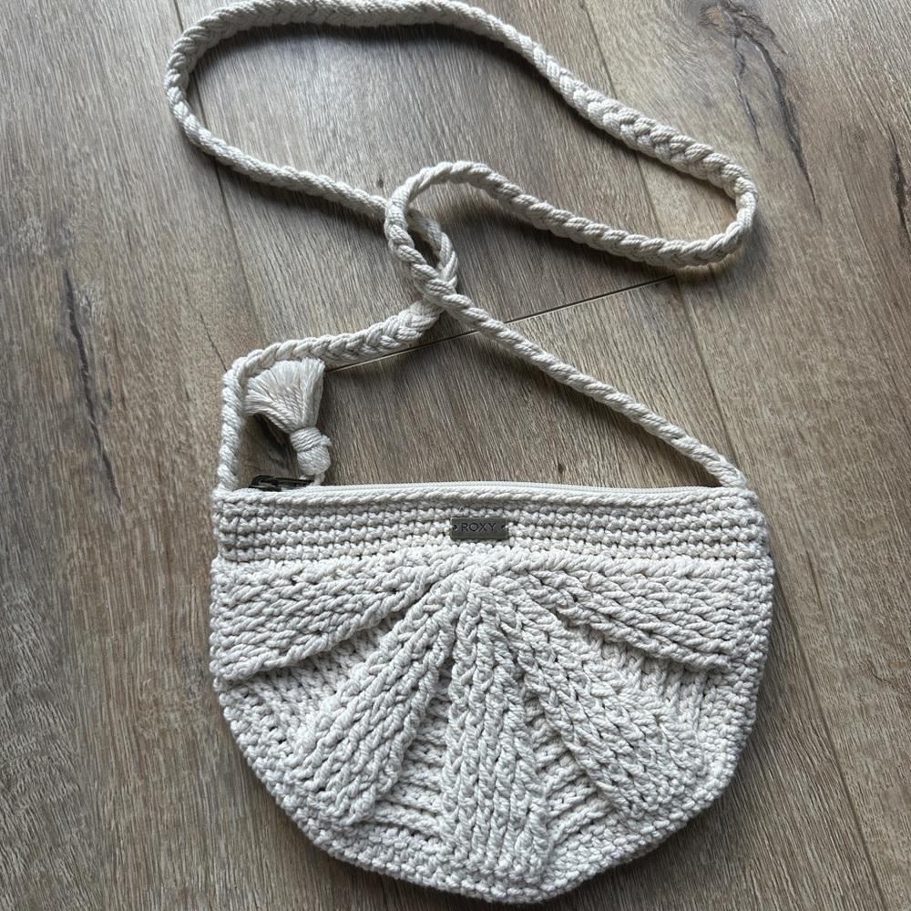 Roxy Cream Crochet Crossbody Bag new